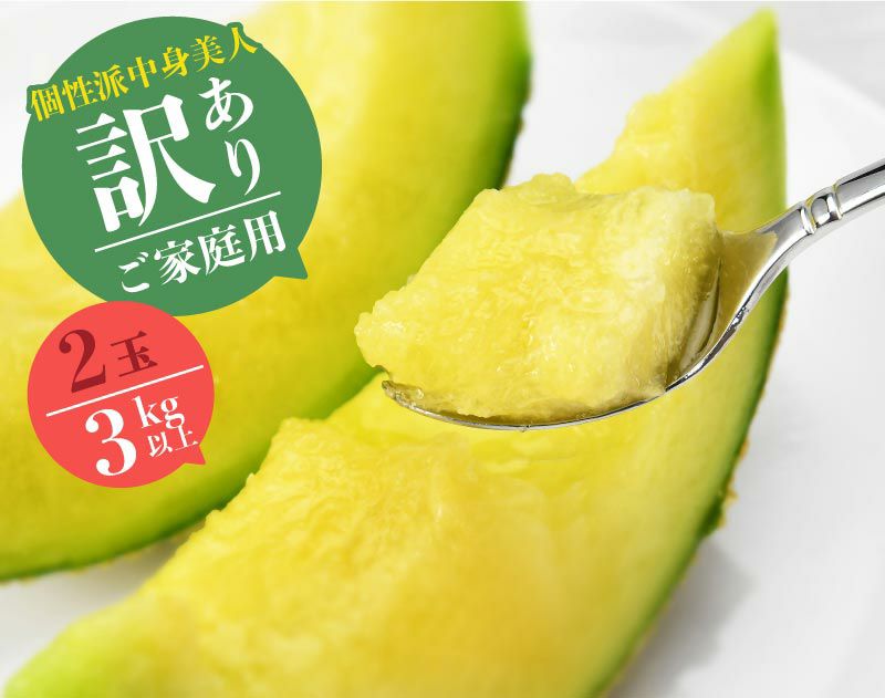 【個性派中身美人】マスクメロン2玉3kg以上