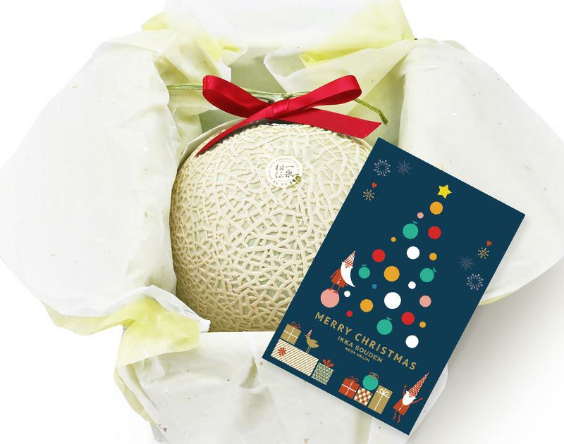 メロンとクリスマスカード