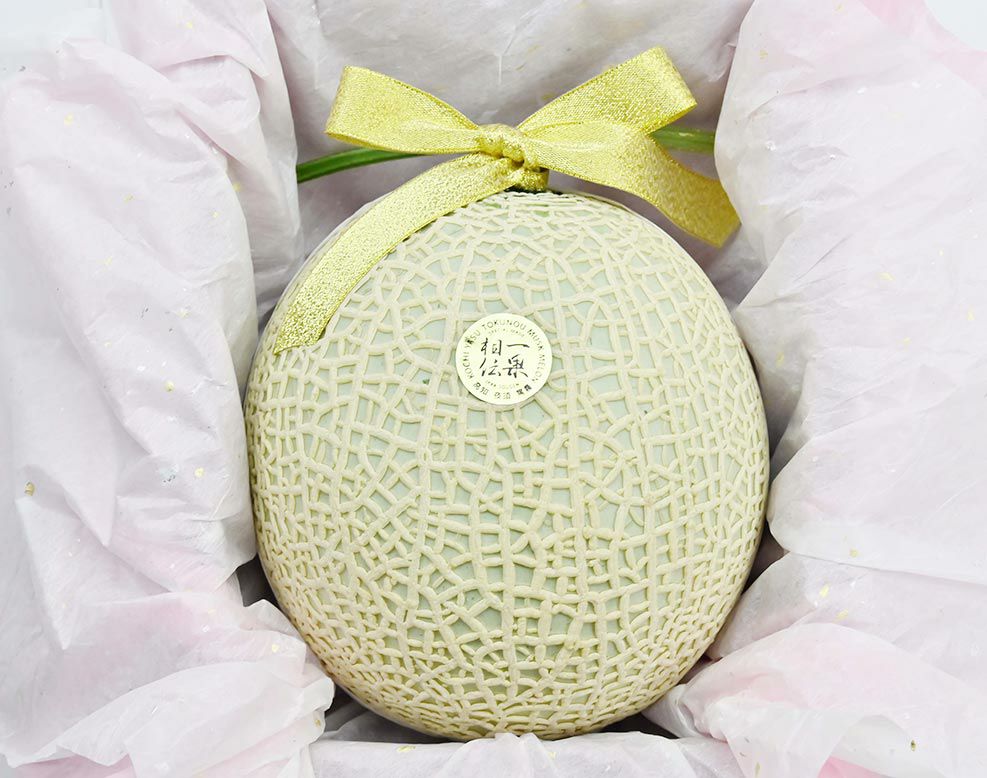【特選】引出物 花包みマスクメロン1玉箱入り1.6kg以上
