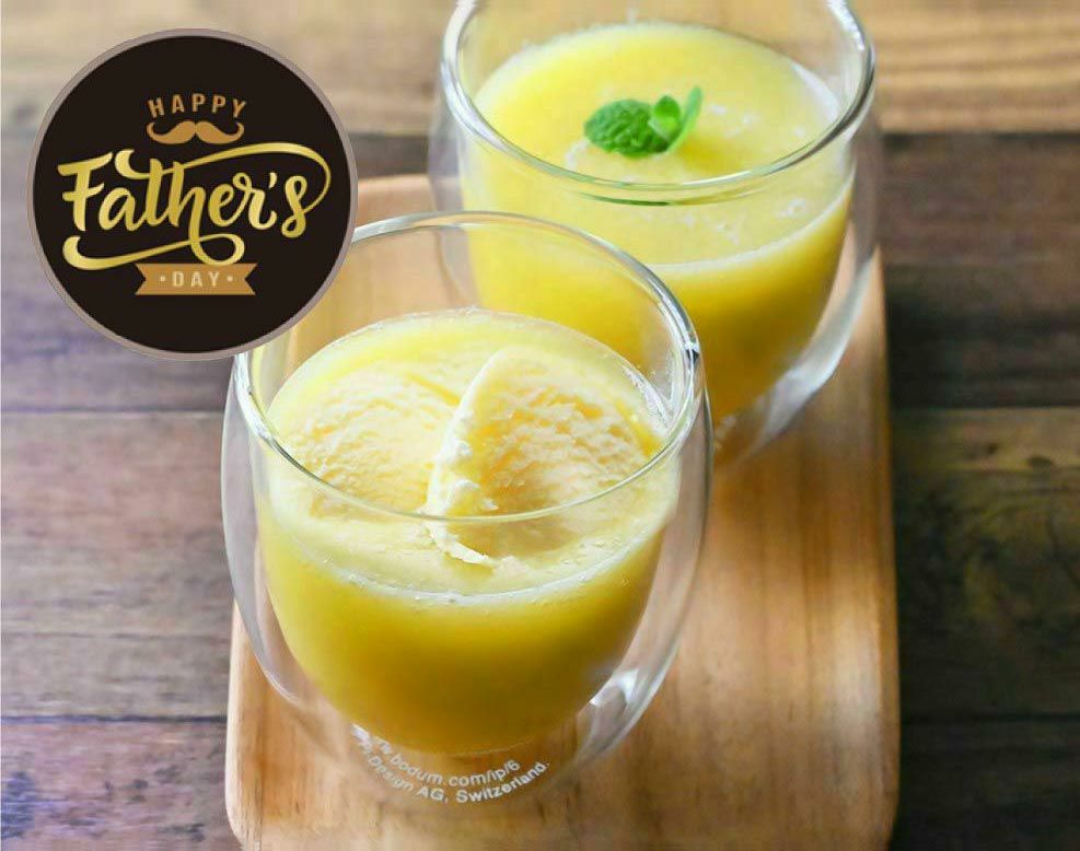 父の日 マスクメロンのピューレ3袋と高知のバニラアイス3個