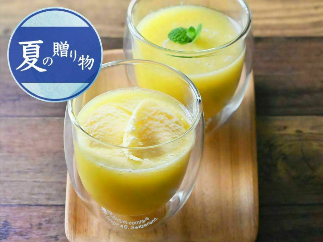 マスクメロンのピューレ5袋と高知のバニラアイス5個