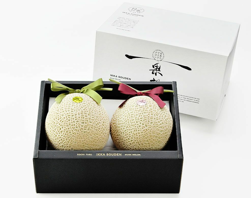 【特選】出産祝い 雅&妃マスクメロン2玉3kg以上