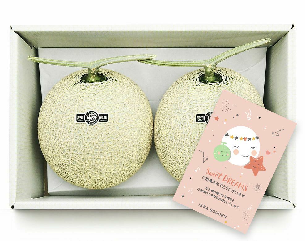 【良品】出産祝いマスクメロン2玉3.2kg以上